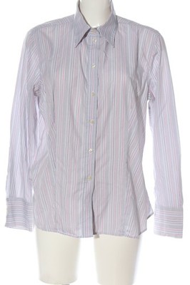FRANCO CALLEGARI Langarmhemd Damen Hemd Gr. DE 44 hellgrau-pink Casual-Look