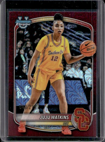 2025-26 Bowman JuJu Watkins Chrome Prospects Burgundy Mojo Refractor #/275