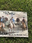 RARE VINTAGE WALLS RANCH WEAR WESTERN CLOTHING STORE BANNER SIGN COWBOY CATTLE — photo 5