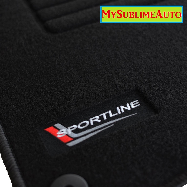 Tapis de sol Audi A1 Sportline en velours noir avec fixations de sécurité