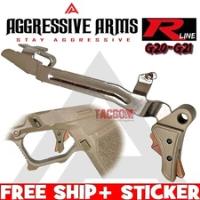 AGGRESSIVE ARMS FDE COPPER BILLET ALUMINUM TRIGGER & POLISHED BAR GLOCK 20 21