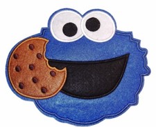 Sesame Street Cookie Monster 6 1/2" Wide Embroidered Felt Patch