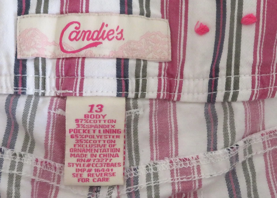 Pantalones Cortos Juniors' Candie's Rosa Rayas Talla 13 Foto 3 de 4