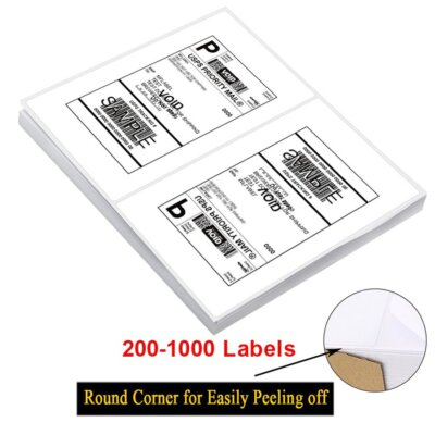 #ad #ad 200 4000 Half Sheet Shipping Labels Page 8.5x5.5 Self Adhesive Round 2 Per Sheet $13.99