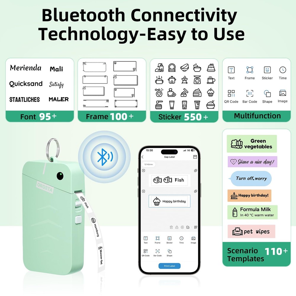 Bluetooth Label Maker Machine S001 Portable for Home Office Organization
