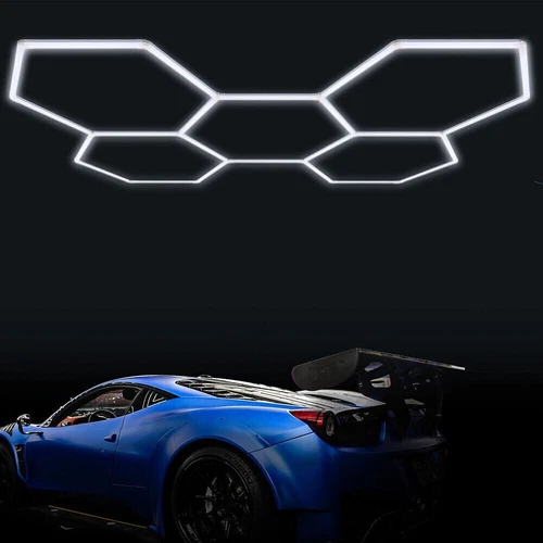 5x Lámpara LED hexagonal taller garaje pared techo lámpara nido de abeja iluminación DE - Imagen 13 de 19