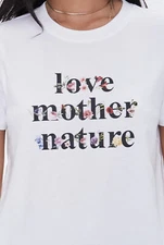 Love Mother Nature t-shirt women's MEDIUM tee top mother's day mom earth flowers