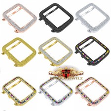 Custom Apple Watch Yellow G/P 14K Bezel 44 mm Series  4 Lab Diamonds Cover Case