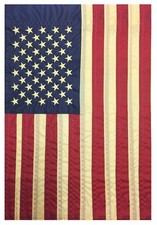 Tea-dyed Embroidered American Flag 12"X18" Garden Flag Vintage Style Garden Flag