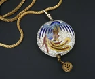 Vtg Miriam Haskell Cloisonne Necklace Gold Tone Dragon Phoenix 25" N080