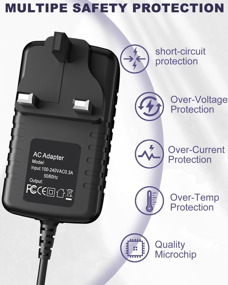 UK Mains 12V For 12V 18W Napoli Heat Massage Chair Stool AC Adapter