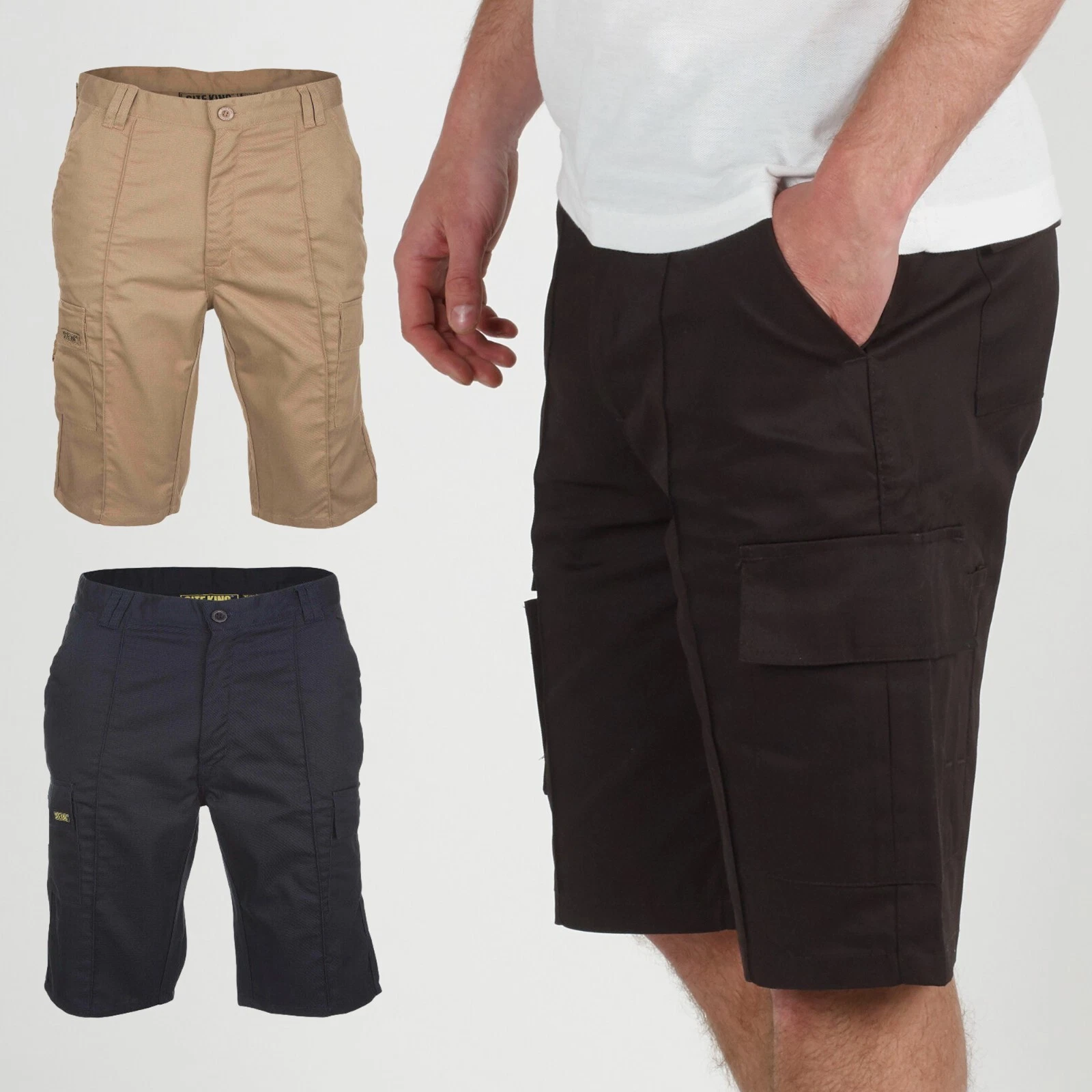 Mens Cargo Combat Shorts by SITE KING Black Navy or Khaki - SHORT WORK TROUSERS
Opens in a new windo