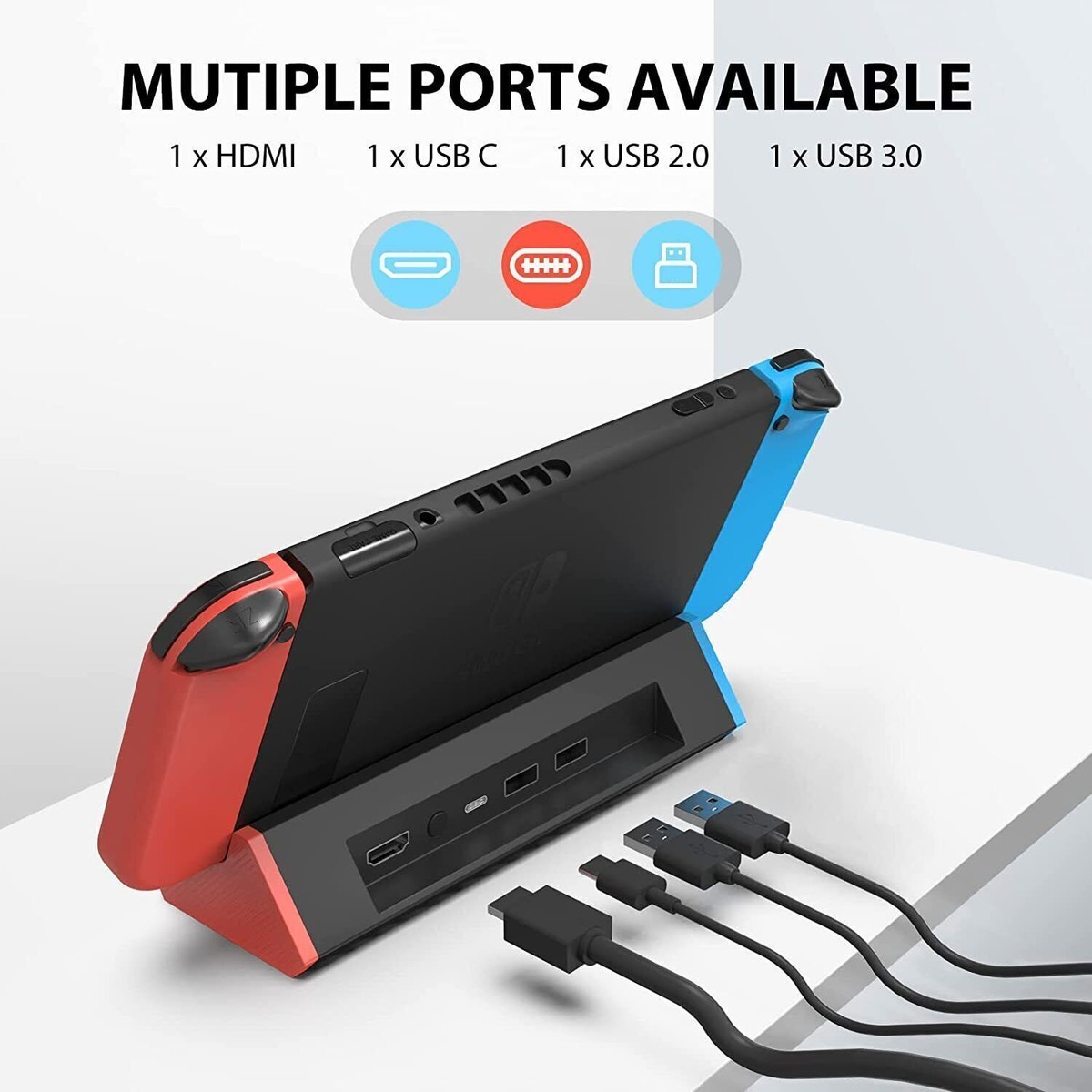 For Nintendo Switch TV Charging Dock Station Adapter Charger HDMI Type C  Port