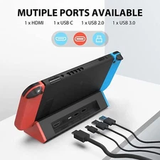 For Nintendo Switch TV Charging Dock Station Adapter Charger HDMI Type C Port