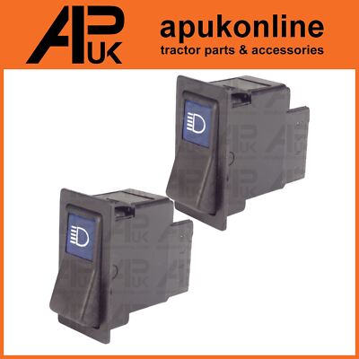 2x Main Beam Rocker Switch 2 Spade Pin for Case IH John Deere Leyland Tractor