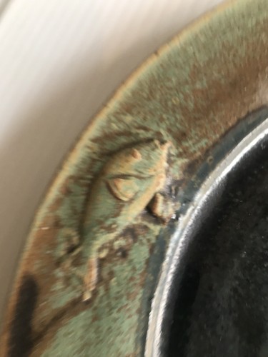 Phillips LP Studio Pottery handmade stoneware plate with fish approx 11-1/2" - Picture 9 of 13
