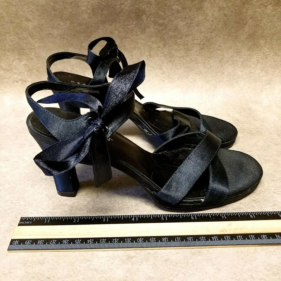 Kenneth Cole Reaction Mujer A403154 Talla 5.5 Azul Punta Abierta Correa Tobillo 3" Tacones Foto 4 de 4