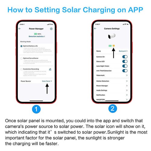 4W 4PCS Solar Panels for Eufy Eufycam Cam E/2C/E/2 Pro Wall Mount FREE SHIPPING - Picture 6 of 15