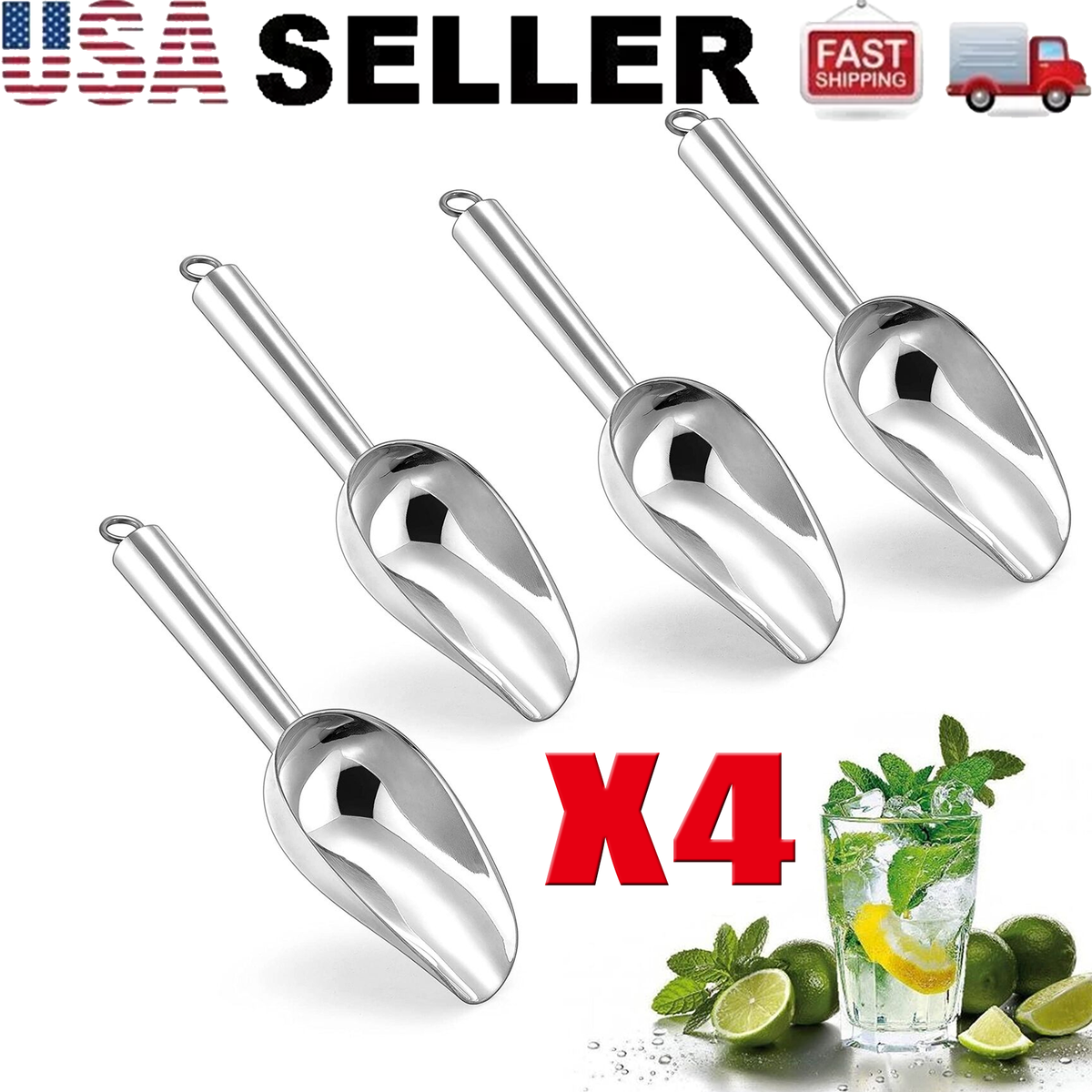 Stainless Steel Scoop Bar Ice Candy Dry Goods Popcorn Commercial