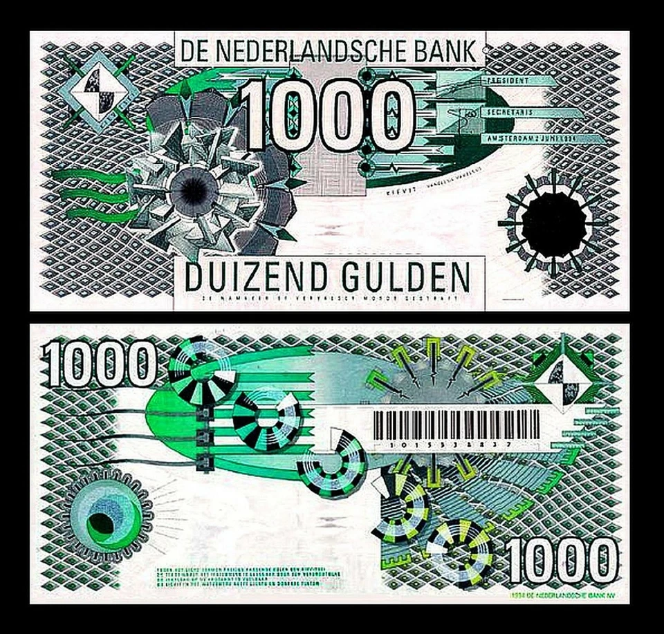 2x 10, 25, 100, 1000 Gulden - Edition 1989 - 1997 - Reproduction - NL 01 - Photo 4/4