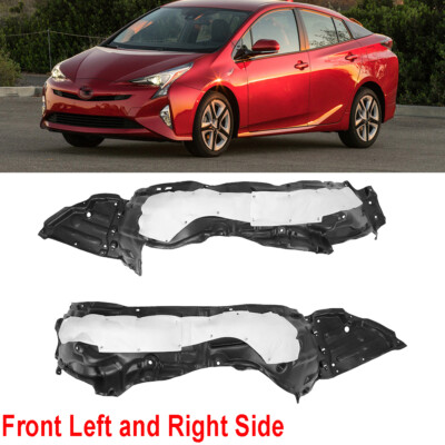 Front Left & Right Side Fender Liner Set w/ Clips For 2016-2018 Toyota Prius