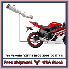 Silenciador de escape deslizable tubos medios para Yamaha YZF R6 R600 2006-2019 Y11