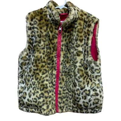 【即完売】Us Fake Fur Leopard Zip Up Vest Floerns Women's Plus Size Leopard Fleece Vest Sleeveless Zipper