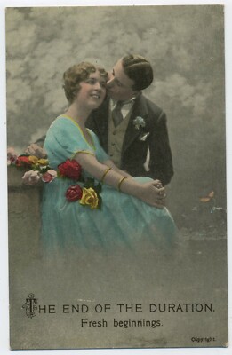 Das Ende der Dauer Vintage edwardianische sentimentale Postkarte C7