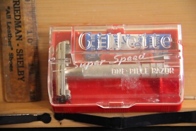 Razor Shaving Shave Gillette Super Speed One-Piece Vintage in box