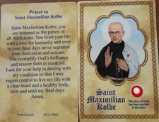 Very Rare 3rd Cl Relic Saint MAXIMILIAN KOLBE Martyr Franciscan Friar Auschwitz