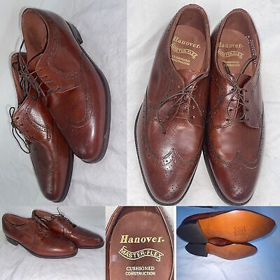 靴 NOS 70s service shoe made by The Hanover VTG 70S NEW MENS 8 HANOVER MASTER FLEX BROWN OXFORD WINGTIP