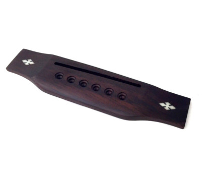 Decorative Inlay Bridge for 6-string Steel String Acoustic Guitar GB-0866-0R0