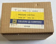 SQUARE D 9013GSG2 Pressure Switch Close 20 Open 40 55988 New GSG-2