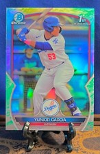 2023 Bowman Chrome 1st Bowman Lunar Glow Refractor Yunior Garcia RC #BCP-142