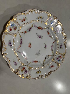 Antique T&V Limoges Floral Porcelain (KLE7-Richard Klemm) 9'' Salad Plate