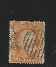# 38, Used, XF, Sound. Short perf at top. Pretty stamp. CV $ 500.00