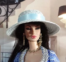 Perfectly Posh Light Blue straw hat for FR, Barbie