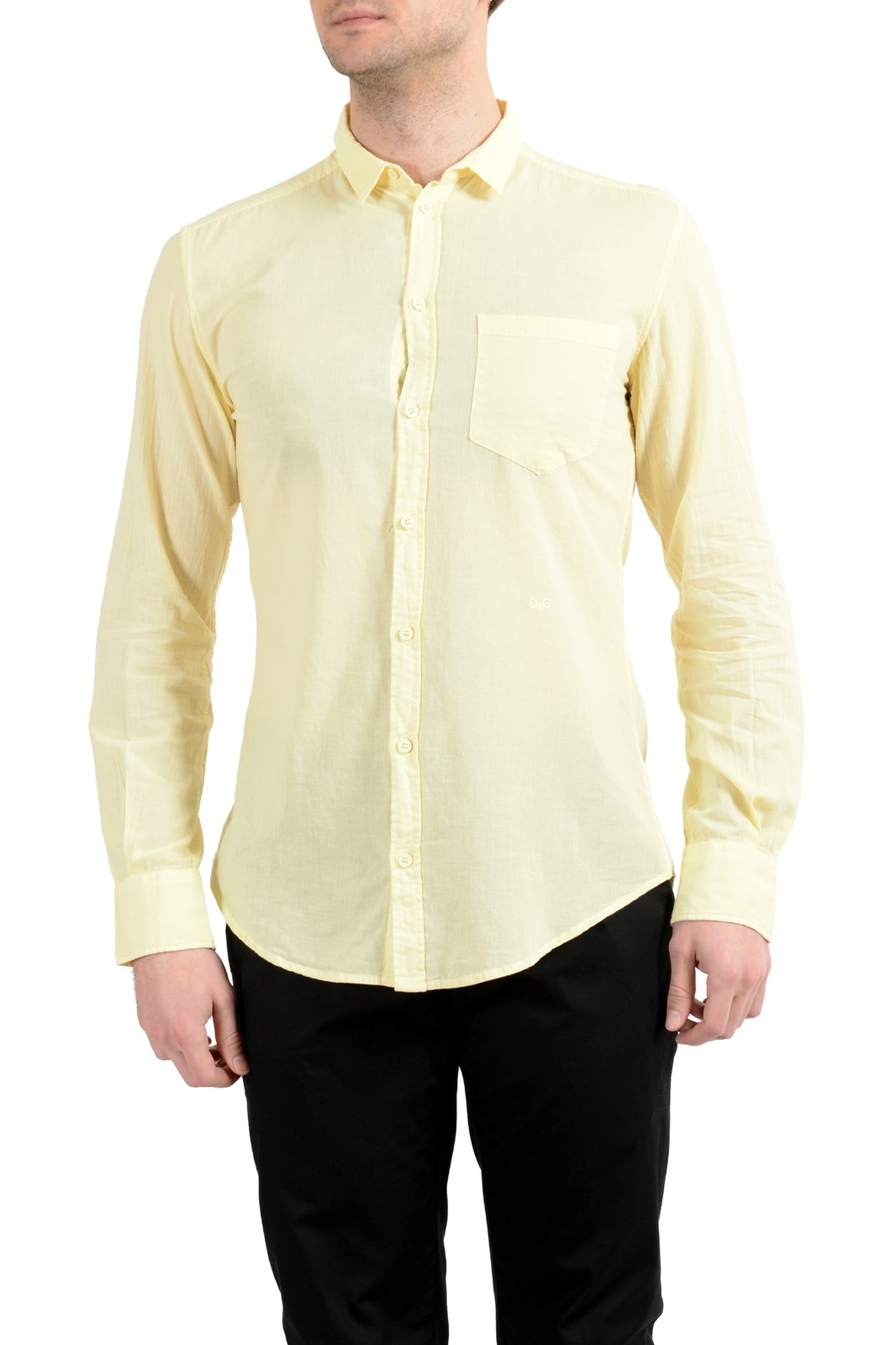 Мужская желтая рубашка с длинным рукавом Dolce-Gabbana D-G Brad 17190₽