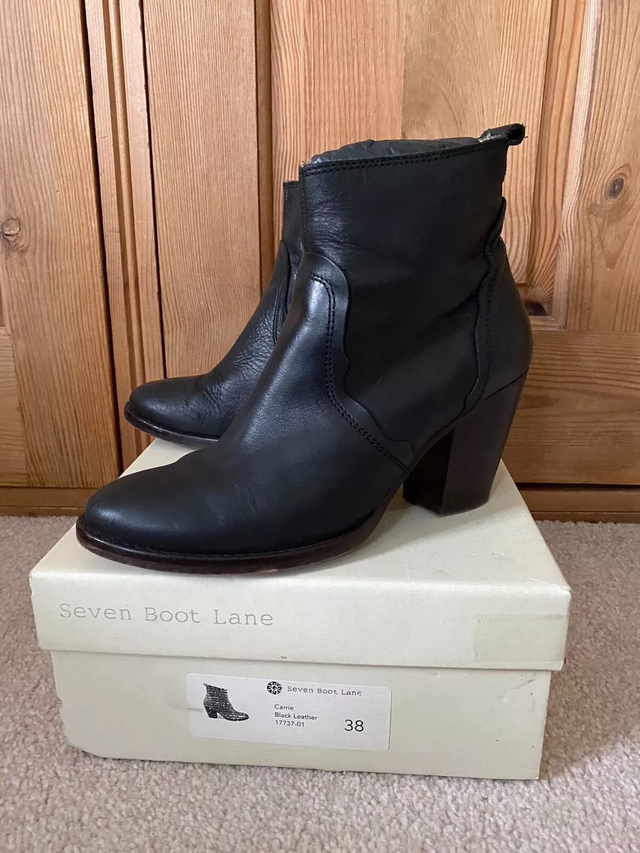 Black leather on sale cowboy ankle boots