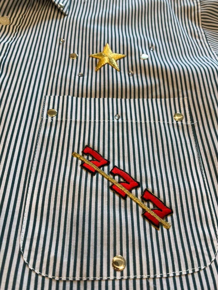 Camisa de jugador Marquis Vegas L/S a rayas vestido con botones 16-1/2 34-35 ranuras Foto 4 de 4