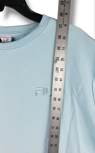 Fila Women's French Terry Long Sleeve Crew Neck Sweatshirt Logo XXL Stained - Picture 12 of 15