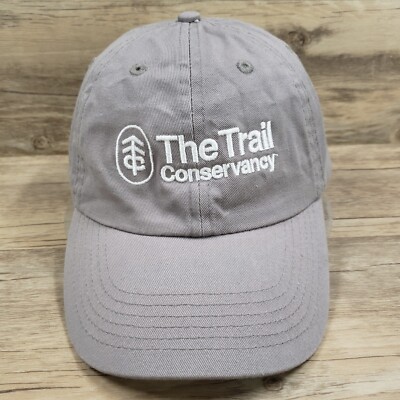 The Trail Conservancy Hat Cap Strap Back Gray Dad Cap Cotton Adjustable Spellout