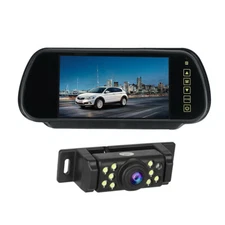 7'' Touch Button Car Rear View Mirror Monitor with Backup Camera Night vision HD