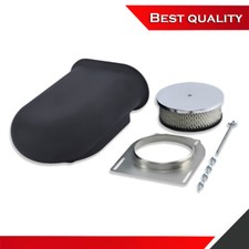Suits Single 4 Barrel Carbs Smooth Black Aluminum Hood Scoop Hilborn Style