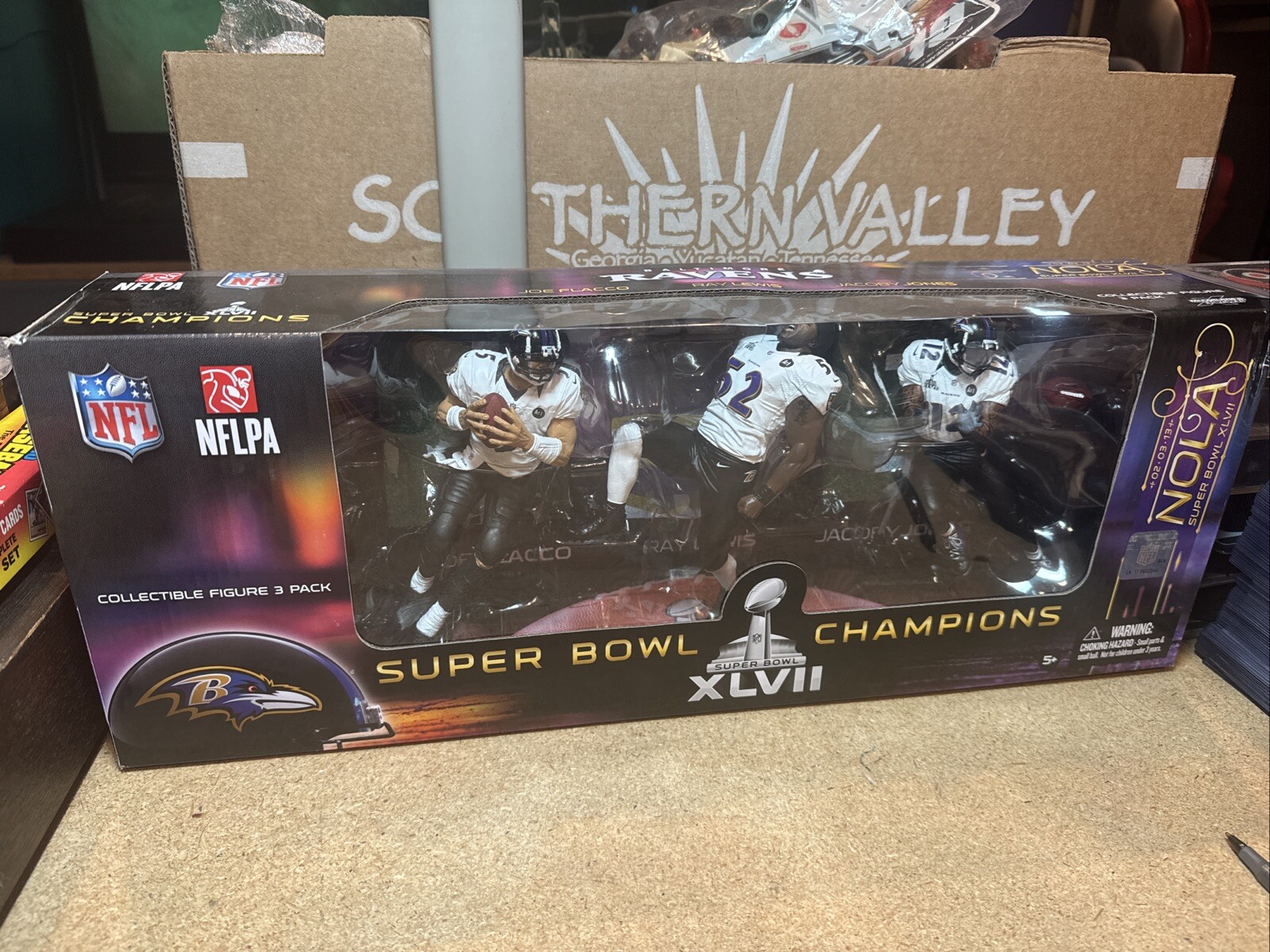 2013 Baltimore Ravens Super Bowl Champions NOLA XLVII Mcfarlane Figure 3 Pack