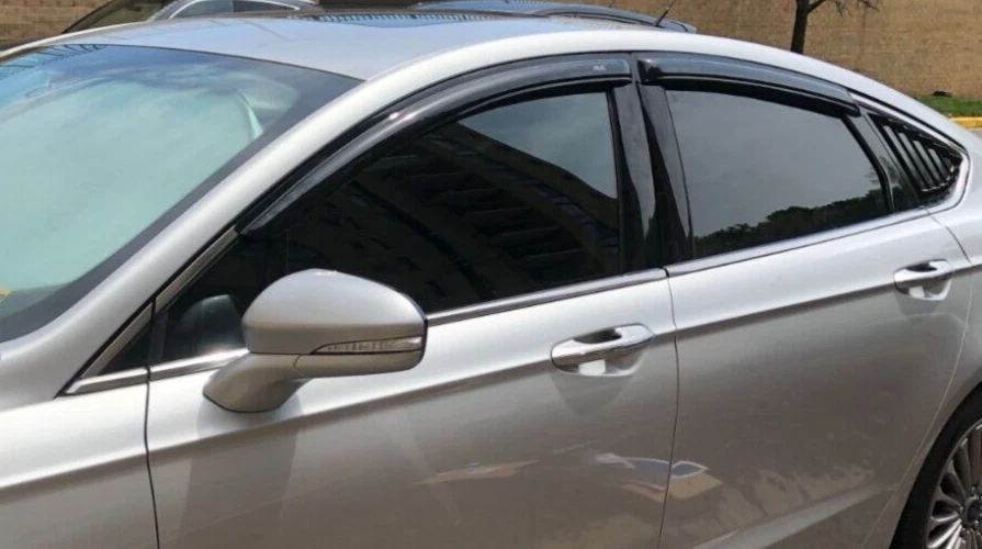 Protectores de lluvia contra humo AVS viseras de ventilación 3M cinta adhesiva para Ford Fusion 2013-2020 sedán Foto 2 de 3