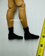 1/6 BLACK Socks For 12" Hot Toys PHICEN WORLDBOX Action Figure Doll Accessory
