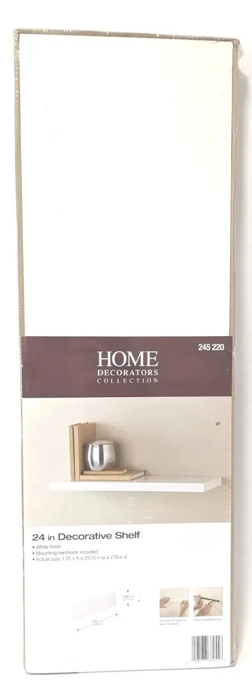 White Home Decor Collection 24-in Decorative Floating Shelf