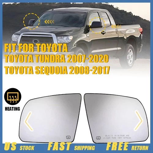 Right＆Left Side Mirror Glass fits Tundra Sequoia 2007-2017 Heated Signal EXV