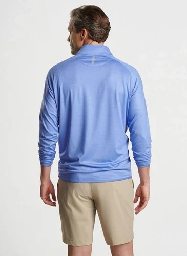 Peter Millar Stealth Delancy Dot Men's MEDIUM Quarter-Zip Elixir Blue